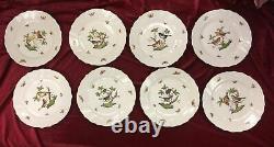 Herend Rothschild Bird Dinner Plates Set of 8