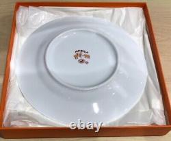 Hermes Africa Orange Dessert Plate Dish Tableware 2 set Animal Dinner Auth New