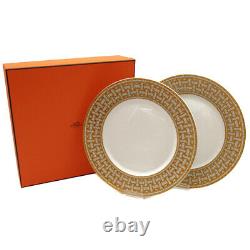 Hermes Dinner Plate Dish Mosaique Au 24 Gold Tableware Dinnerware 2 set New 11