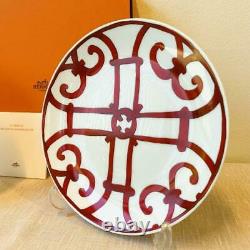 Hermes Guadalquivir Red Bread Plate Tableware 2 set Dish Porcelain New
