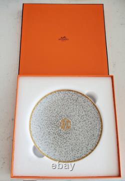 Hermes Mosaique au 24 Bread Plate 16 cm Set of 2 Gold/Platinum porcelain dinner
