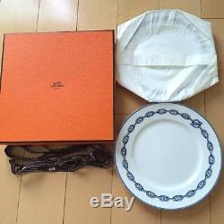 Hermes Porcelain Dish Dinner Plate set Saucer Tableware Chaine D'Ancre Ornament
