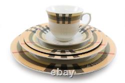 Imperial Porcelain 49-pc Dinner Set'Tartan' Beige Banquet Set Service for 8