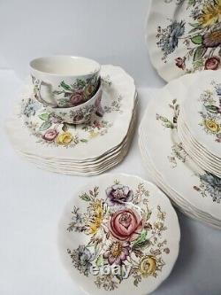 JOHNSON BROTHERS England Sheraton service for 8, 48 pc. Dinner salad fruit cup++