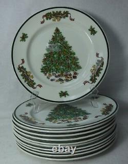 JOHNSON BROTHERS china VICTORIAN CHRISTMAS Set of 12 Dinner Plates 10-1/4