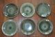 Jars Tourron France Stoneware Set Of Six 6 Samoa Vert Green 10 3/8 Dinner Plate