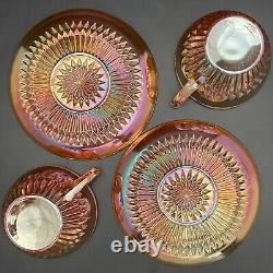 Jeannette Anniversary Marigold Iridescent 18pc Dinner Serving Set for 2 USA