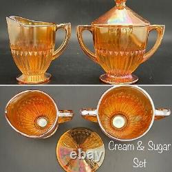 Jeannette Anniversary Marigold Iridescent 18pc Dinner Serving Set for 2 USA