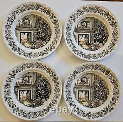 Johnson Brothers MERRY CHRISTMAS Dinner Plate 10 5/8 Made in England SET of 4