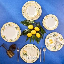 Karaca Home Lemons 24-pc Dinner Set for 6 Ceramic Dinnerware, Made in Turkey