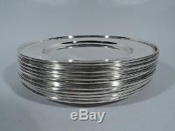 Kirk Plates 258 Set of 12 Modern Dinner Chargers American Sterling Silver