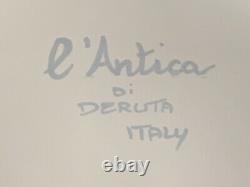 L'Antica Deruta Ghirlanda Italian Dinner Plates 11 1/4Dia Set of 6 Blue Orange