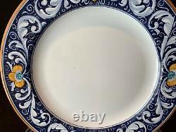 L'Antica Deruta Rameggi Italian Dinner Plates 11 1/4 Dia Set of 6 Blue Yellow
