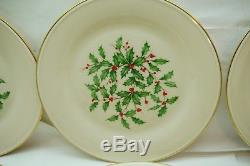 LENOX CHINA CHRISTMAS PATTERN HOLLY BERRY SPECIAL 6 DINNER 5 SALAD PLATES SET d