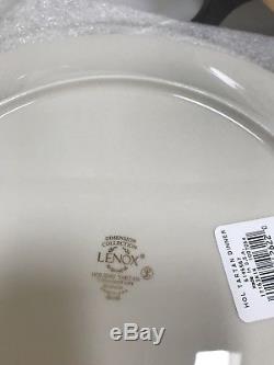 LENOX CHINA HOLIDAY TARTAN DINNER PLATES Set Of 4 -New withTags Holly Cmas