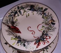 LENOX WINTER GREETINGS SET OF 4 DINNER PLATES AND 4 SALAD/DESSERT PLATES 3 Bowls