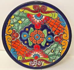 Large 12 Talavera Dish Plate 6Pc Set Dinner Kitchen Mexican Pottery Folk Art