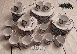 Laura Ashley Holly Wreath 65 Pieces Dinner Set For 12 Guests, 2003