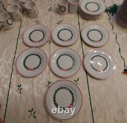 Laura Ashley Holly Wreath 65 Pieces Dinner Set For 12 Guests, 2003