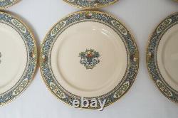 Lenox Autumn Dinner Plates Set of 12- 10 1/2 Enameled Gold FREE USA SHIPPING
