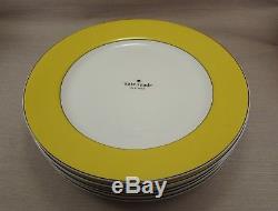 Lenox China Kate Spade RUTHERFORD CIRCLE Yellow Dinner Plates Set of Six