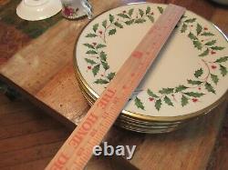 Lenox Holiday Dinner Plates (dimension) Set Of 8 Mint