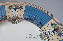 Lenox J484 Art Deco Jeweled Enamel Dinner Plates, Set of (10), Blue & Yellow