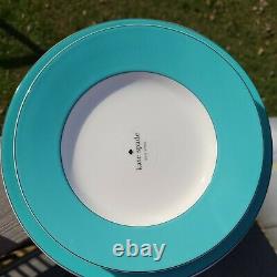 Lenox Kate Spade RUTHERFORD CIRCLE Accent SaladDinnerBowl Turquoise Set of 12