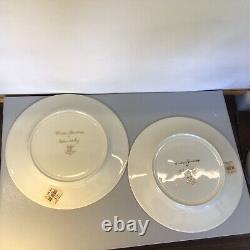 Lenox Winter Greeting Dinner Plates set of 6 Fine Ivory China 1995 Gold Trim