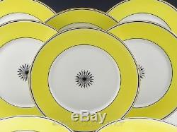 Limoges France Ceralene A Raynaud DIRECTOIRE YELLOW 10.75 DINNER PLATES Set 10