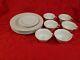 Lot Of 12 Pottery Barn Pb White 4 Dinner Plate 6 Flat Tea Cups 2 Saucers