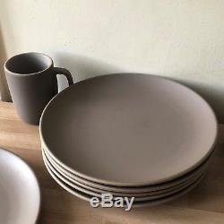 Lovely Set of 6 Heath Ceramics Chocolate Brown Dinner Plates & 2 Mugs