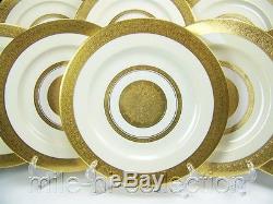 Lovely Theodore Haviland Gold Encrusted Dinner Plates Set Of 11