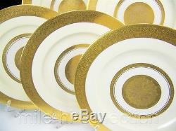 Lovely Theodore Haviland Gold Encrusted Dinner Plates Set Of 11