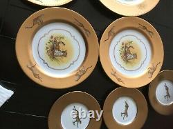 Lynn Chase Golden Cheetah Set of 13 various Dinnerware