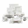 Malacasa Mario Dinner Set Plates Mugs Cereal Bowls Porcelain Tableware Set White