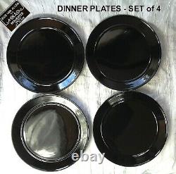 MIKASA BOB VAN ALLEN Separates JET BLACK GX700 Dinner Plates 11-1/4 SET of 4