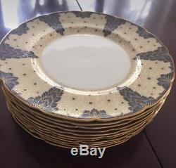 MINT Set Of 12 Lenox Antique Dinner Plates Black Starr Frost Gorham 1929-30