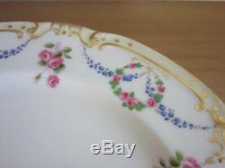 MINTON for Tiffany & Co. Set of 8 antique porcelain dinner plates Fancy floral