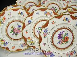 Madeleine Hutschenreuther Floral & Gold Dinner Plates Set Of 12