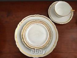 Marie Antoinette Gold on White by A. Raynaud et Limoges (8 place settings) 1967