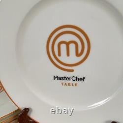 Master Chef Table Dinner Plates Set Of 6 Orange Rim