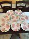 Maxcera Amour Pink Round Hand-painted Dinner Plates, Set Of 8