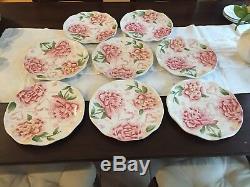 Maxcera Amour PINK Round Hand-painted Dinner Plates, Set Of 8