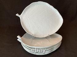 Michael Aram White Porcelain Ceramic Leaf Salad Dinner Plates 10 1/2 L Set of 6