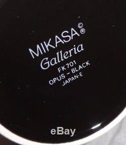 Mikasa Galleria Fk 701 Black-opus 20 Piece Dinner Set Soup Bowl Salad Plate Cup