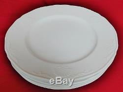 Mikasa Hampton Bays White Embossed Shell Ultra Cream Dinner Plates Set of 5