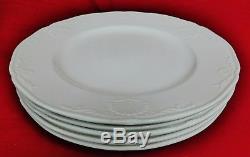 Mikasa Hampton Bays White Embossed Shell Ultra Cream Dinner Plates Set of 5