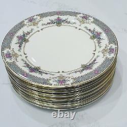 Minton Bone China Persian Rose Dinner Plate(s) 10 1/2 Set of 13 Multicolor