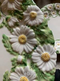 Mottahedeh Italy Magolica Style Daisy set of 4 dinner 10 plates dishes vintage
